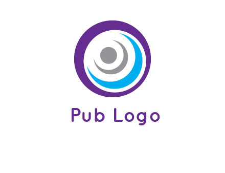 abstract person inside the circle with swooshes logo