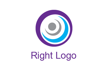 abstract person inside the circle with swooshes logo