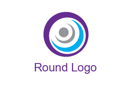 abstract person inside the circle with swooshes logo