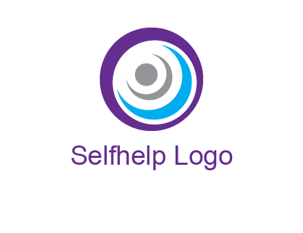 abstract person inside the circle with swooshes logo