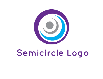 abstract person inside the circle with swooshes logo