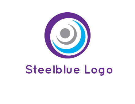 abstract person inside the circle with swooshes logo