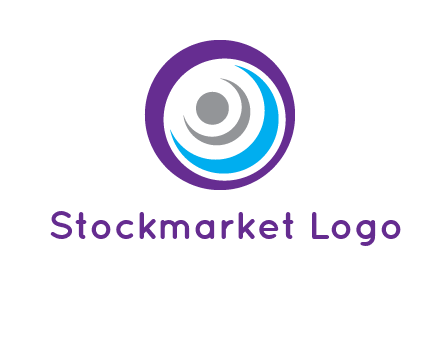 abstract person inside the circle with swooshes logo