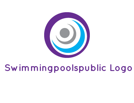 abstract person inside the circle with swooshes logo