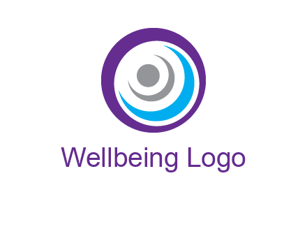 abstract person inside the circle with swooshes logo
