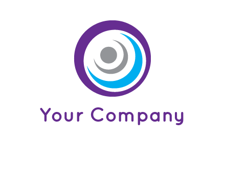 abstract person inside the circle with swooshes logo