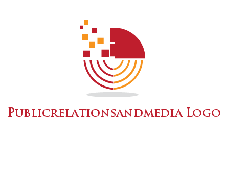 abstract circle with pixels logo