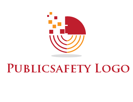 abstract circle with pixels logo