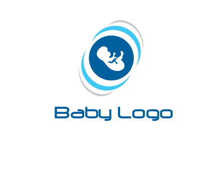 baby inside the circle with swooshes logo