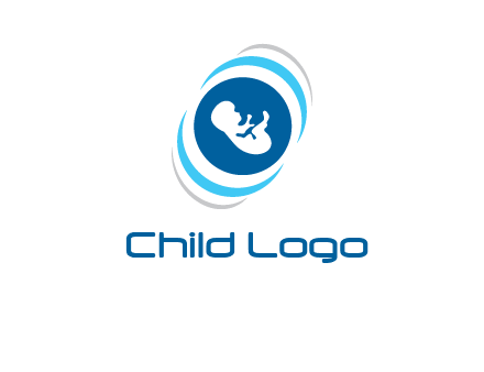 baby inside the circle with swooshes logo