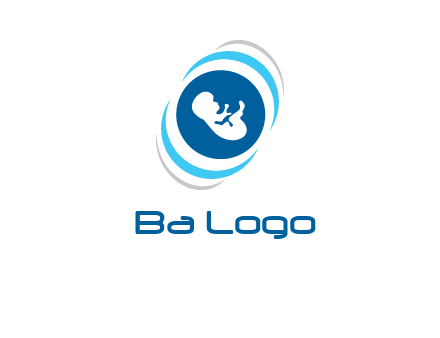 baby inside the circle with swooshes logo