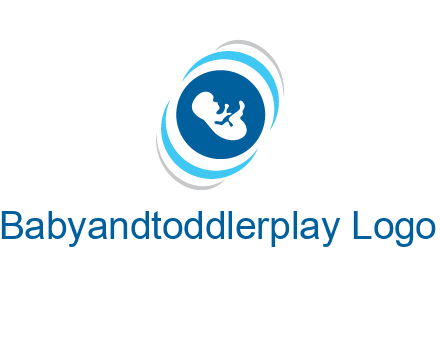 baby inside the circle with swooshes logo