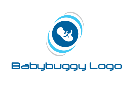 baby inside the circle with swooshes logo