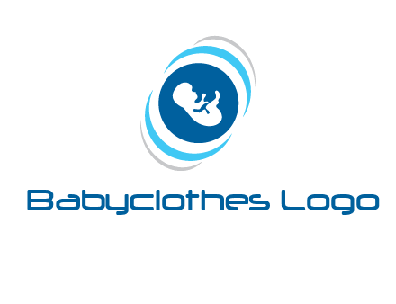 baby inside the circle with swooshes logo