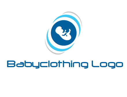 baby inside the circle with swooshes logo