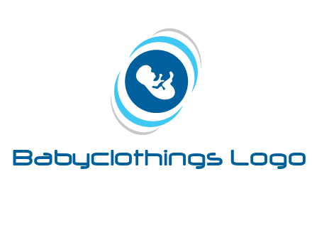 baby inside the circle with swooshes logo