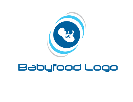 baby inside the circle with swooshes logo