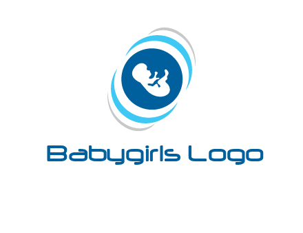 baby inside the circle with swooshes logo