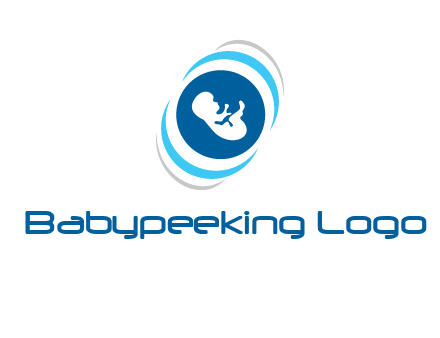 baby inside the circle with swooshes logo