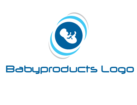 baby inside the circle with swooshes logo