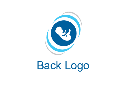 baby inside the circle with swooshes logo