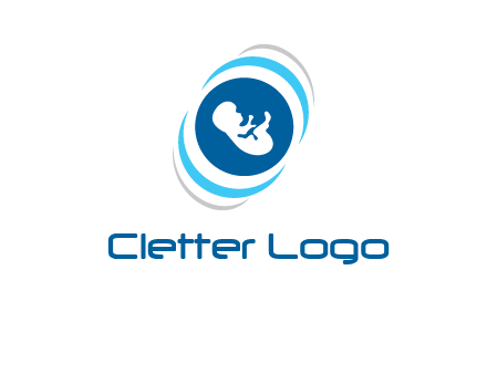 baby inside the circle with swooshes logo