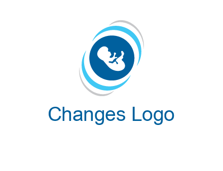baby inside the circle with swooshes logo