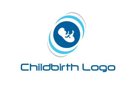 baby inside the circle with swooshes logo
