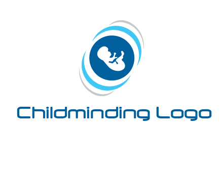 baby inside the circle with swooshes logo