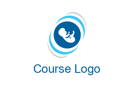 baby inside the circle with swooshes logo