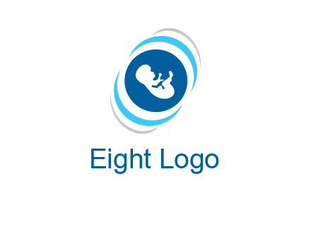 baby inside the circle with swooshes logo