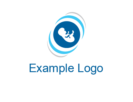 baby inside the circle with swooshes logo
