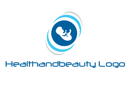 baby inside the circle with swooshes logo