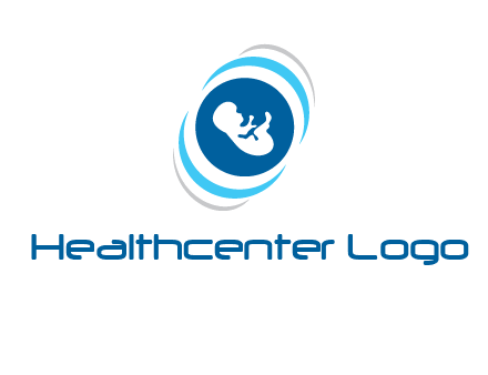 baby inside the circle with swooshes logo