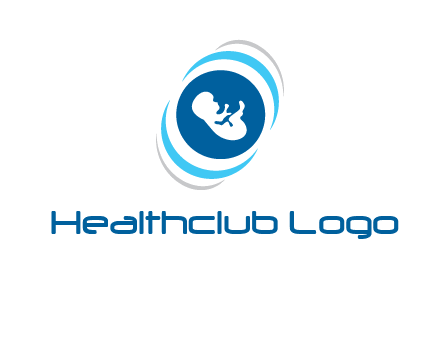 baby inside the circle with swooshes logo