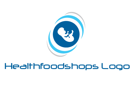 baby inside the circle with swooshes logo