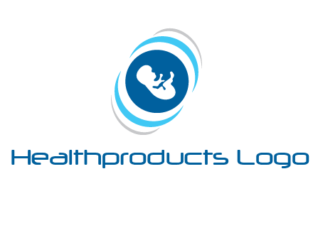 baby inside the circle with swooshes logo