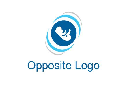 baby inside the circle with swooshes logo