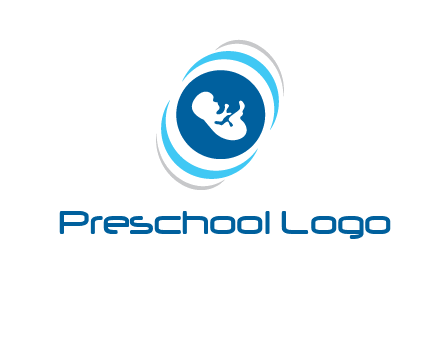 baby inside the circle with swooshes logo