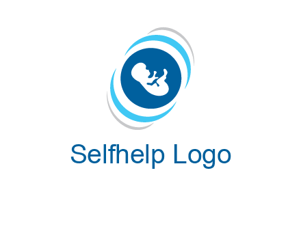 baby inside the circle with swooshes logo