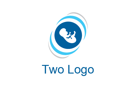 baby inside the circle with swooshes logo
