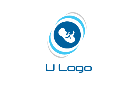 baby inside the circle with swooshes logo