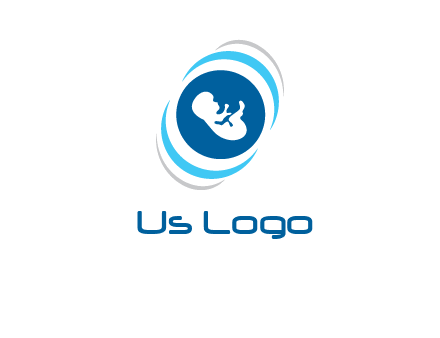 baby inside the circle with swooshes logo