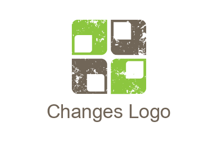 abstract rounded shape squares logo