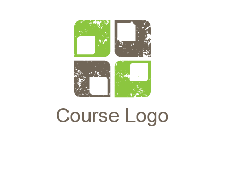 abstract rounded shape squares logo