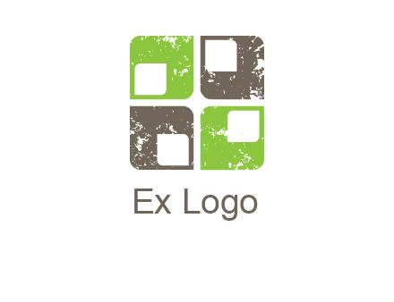 abstract rounded shape squares logo