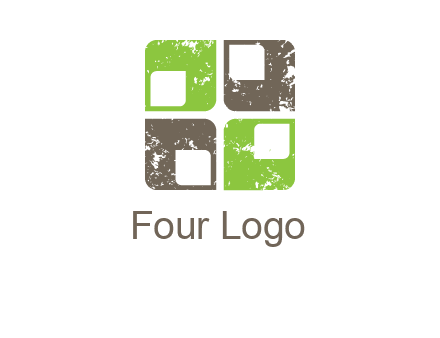 abstract rounded shape squares logo