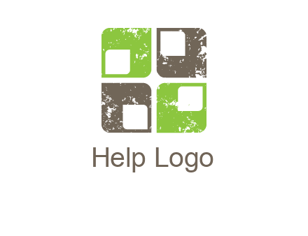 abstract rounded shape squares logo
