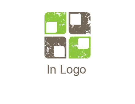 abstract rounded shape squares logo