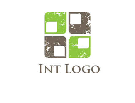abstract rounded shape squares logo